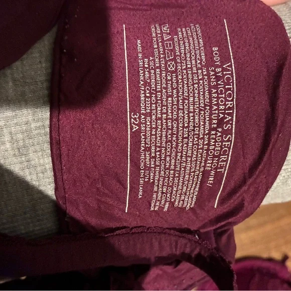 Victoria's Secret Bra Bundle - Black, Maroon, Floral, Light Pink | Size 32A /34A - Picture 5 of 7